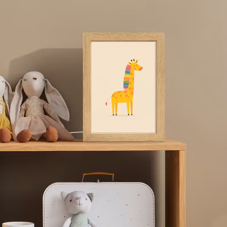 Giraffe - Regenboogmanen - Beige Light Box met kabel klein -sfeer2_kind