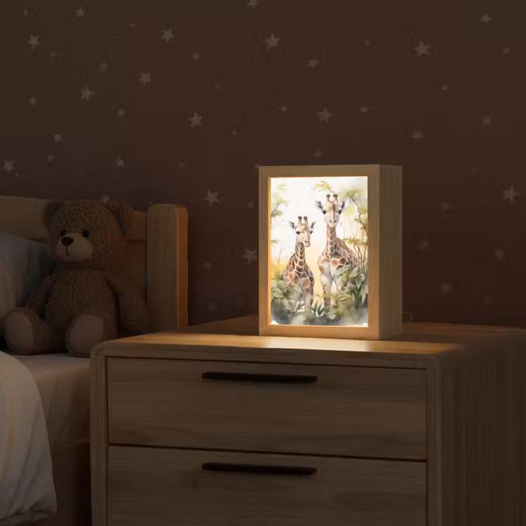 Giraffe - Wilde dieren - Natuur - Kinderen Light Box met kabel klein -sfeer1_kind