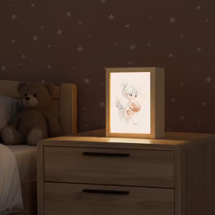 Meisje - Basketbal - Minimalistisch Light Box met kabel klein -sfeer1_kind