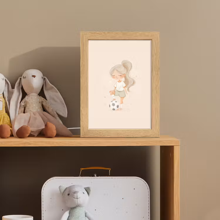 Meisje - Voetbal - Beige Light Box met kabel klein -sfeer2_kind