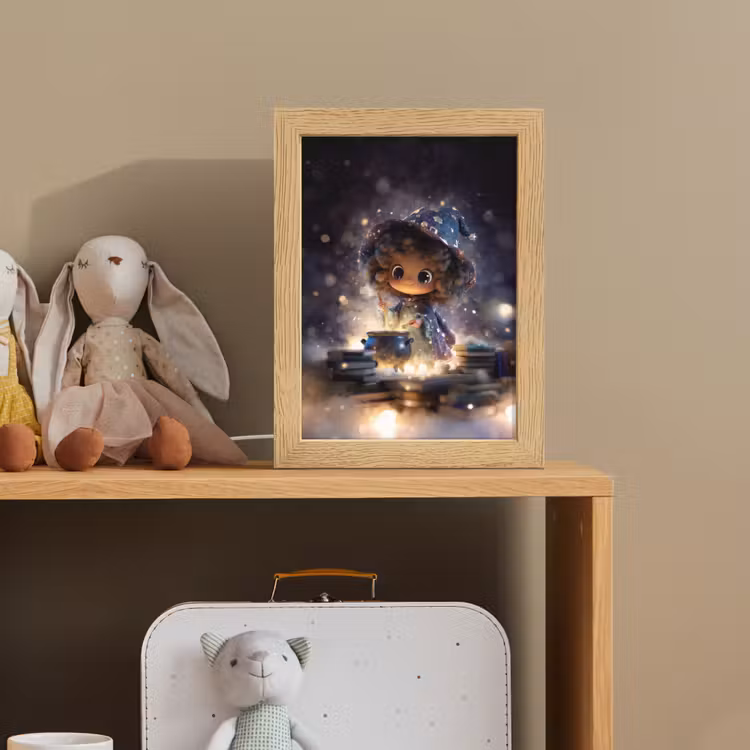 Meisje - Toveren - Sterren - Paars Light Box met kabel klein -sfeer2_kind