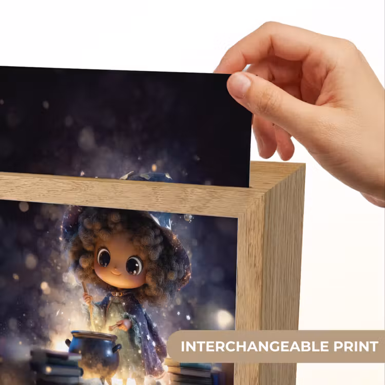 Meisje - Toveren - Sterren - Paars Light Box met kabel (Kinderlampje) klein -USP_websiteprintEN
