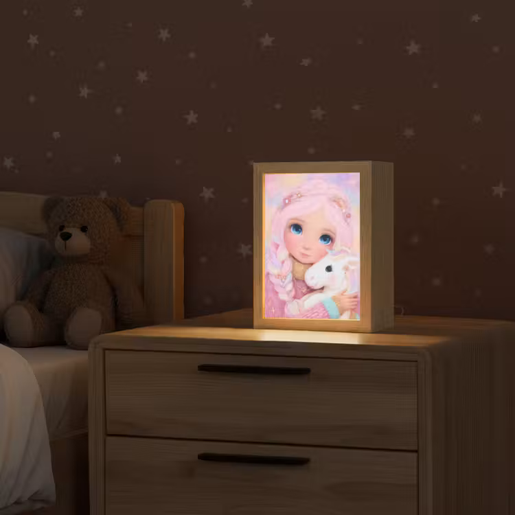 Meisje - Eenhoorn - Roze Light Box met kabel klein -sfeer1_kind