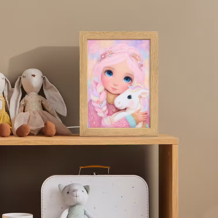 Meisje - Eenhoorn - Roze Light Box met kabel klein -sfeer2_kind