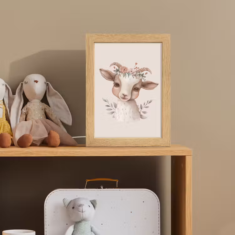Geit - Dier - Bohemian - Bloemen - Boho Light Box met kabel klein -sfeer2_kind