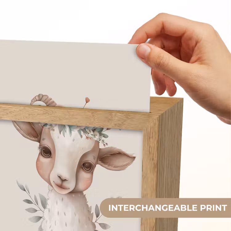 Geit - Dier - Bohemian - Bloemen - Boho Light Box met kabel (Kinderlampje) klein -USP_websiteprintEN