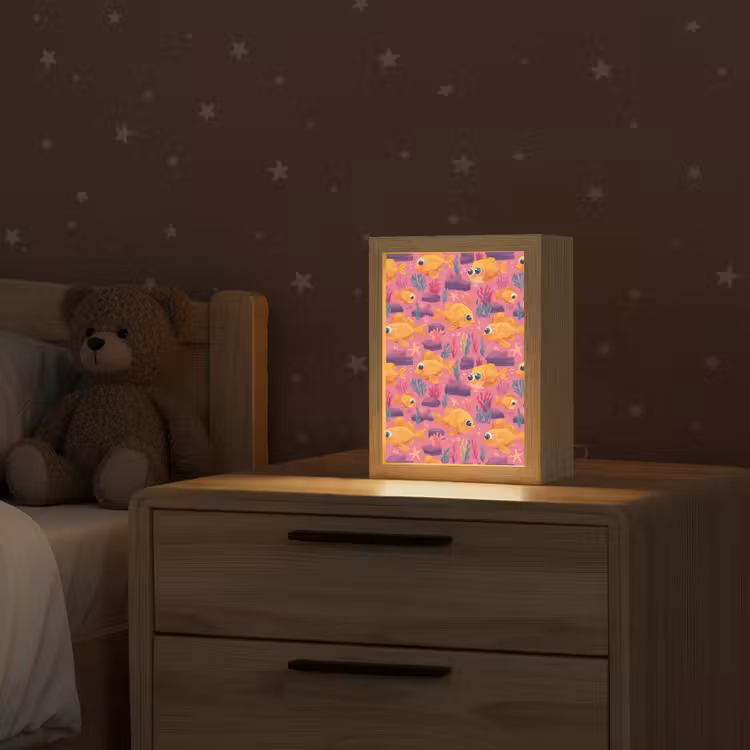 Goudvissen - Koraal - Kleurrijk Light Box met kabel (Kinderlampje) klein 904 -sfeer1_kind
