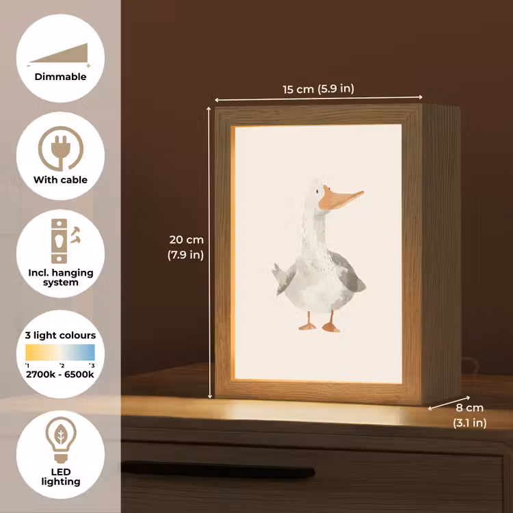 Gans - Eend - Boerderij - Dieren Light Box met kabel (Kinderlampje) klein -USP_EN