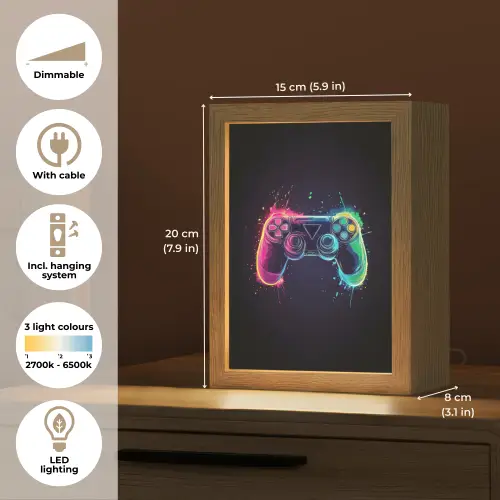 Grafisch - Controller - Neon - Verfspatten Light Box met kabel (Kinderlampje) klein -USP_EN