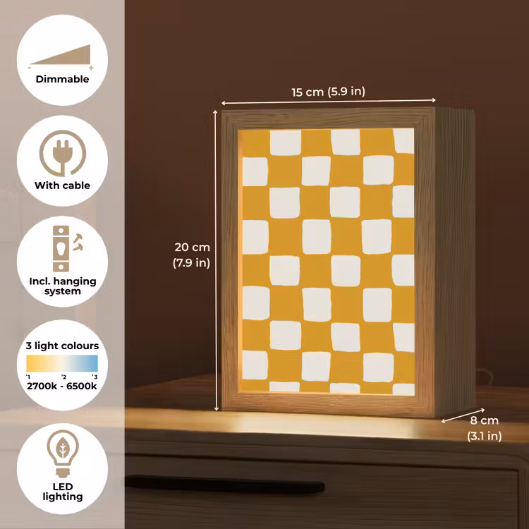 Grafisch - Patroon - Oker Light Box met kabel (Kinderlampje) klein 904 -USP_EN