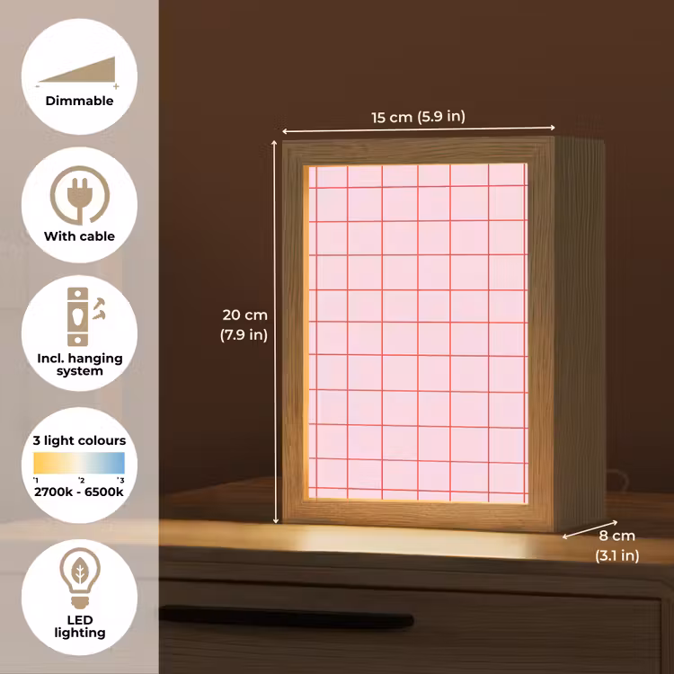 Raster - Patroon - Roze Light Box met kabel (Kinderlampje) klein 904 -USP_EN