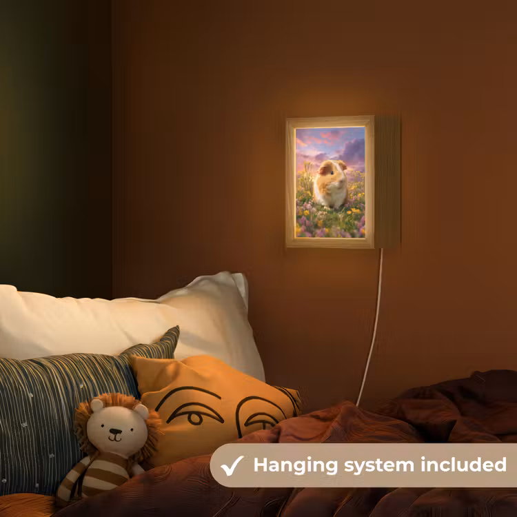 Cavia - Kleurrijk - Bloemen Light Box met kabel (Kinderlampje) klein -sfeer5_kind_EN