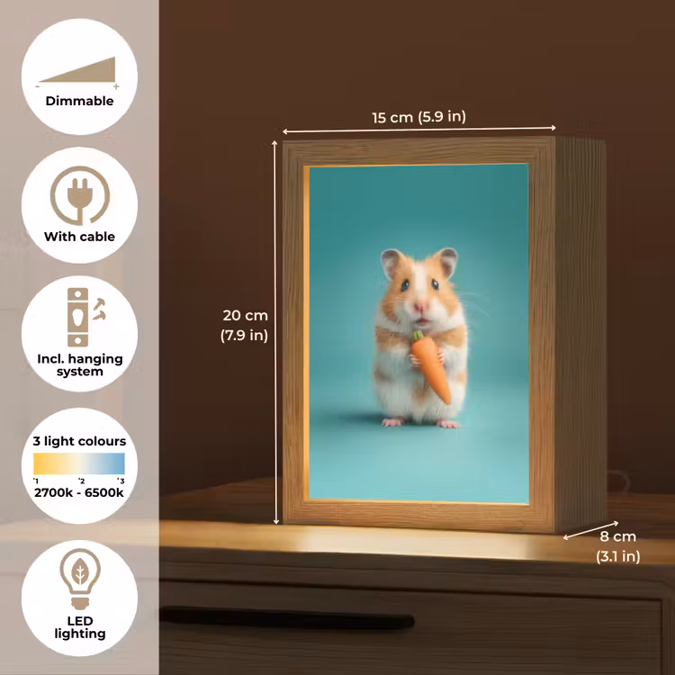 Hamster - Wortel - Blauw Light Box met kabel (Kinderlampje) klein -USP_EN