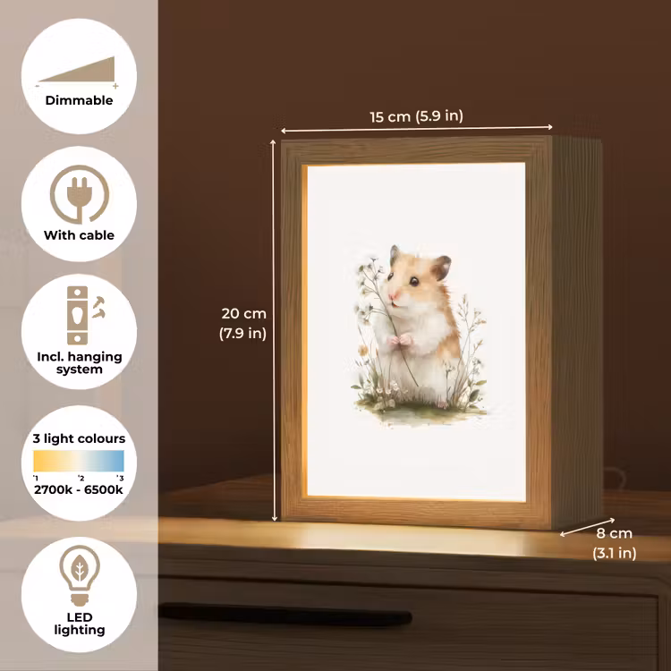 Hamster - Bloemen Light Box met kabel (Kinderlampje) klein -USP_EN