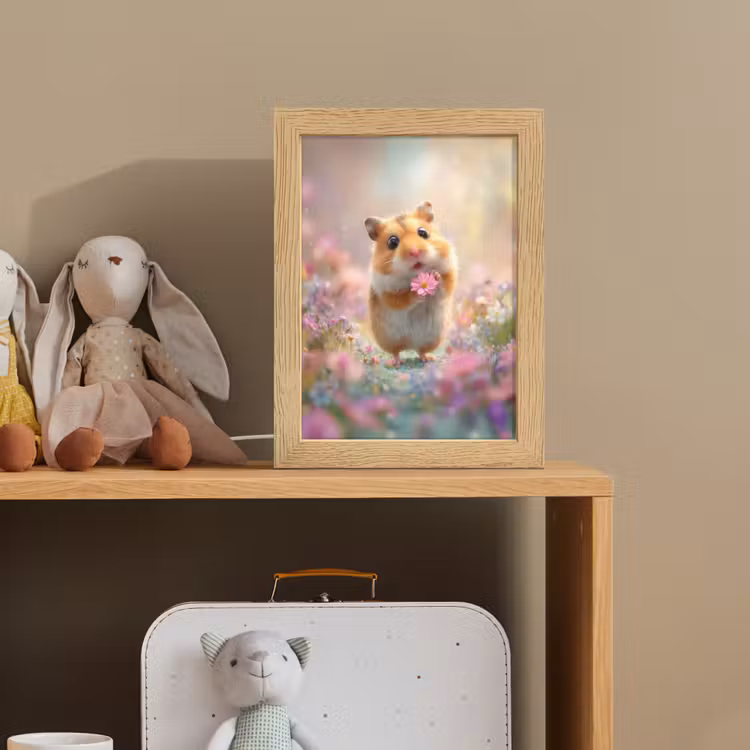Hamster - Bloemen - Roze - Oranje Light Box met kabel klein -sfeer2_kind