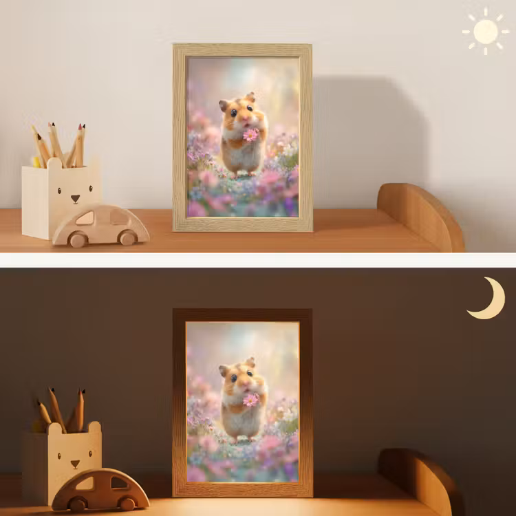 Hamster - Bloemen - Roze - Oranje Light Box met kabel klein -sfeer3_kind