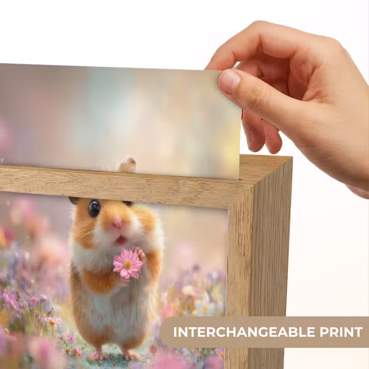 Hamster - Bloemen - Roze - Oranje Light Box met kabel (Kinderlampje) klein -USP_websiteprintEN