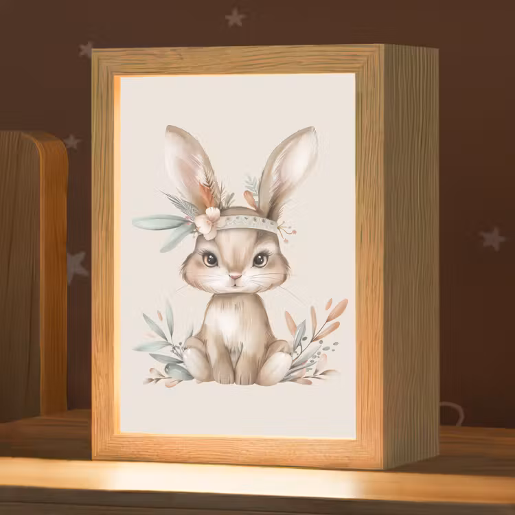 Haas - Dier - Bohemian - Pastel kleuren Light Box met kabel klein -zzz_3d_website