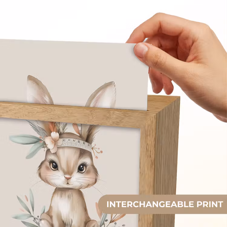 Haas - Dier - Bohemian - Pastel kleuren Light Box met kabel (Kinderlampje) klein -USP_websiteprintEN
