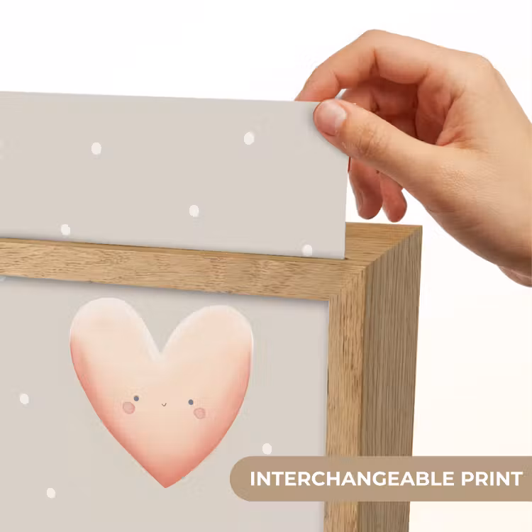Hart - Gezicht - Roze - Stippen Light Box met kabel (Kinderlampje) klein -USP_websiteprintEN