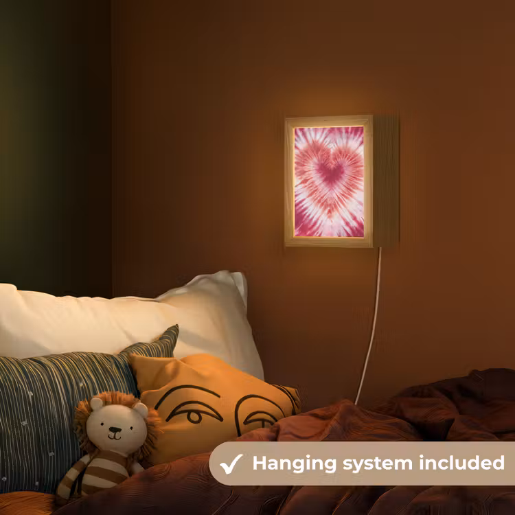 Hartvorm - Roze - Tie dye Light Box met kabel (Kinderlampje) klein -sfeer5_kind_EN