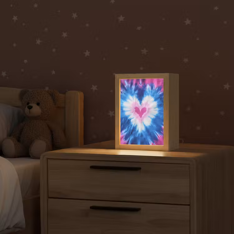 Hartvormig - Tie dye - Paars Light Box met kabel klein -sfeer1_kind