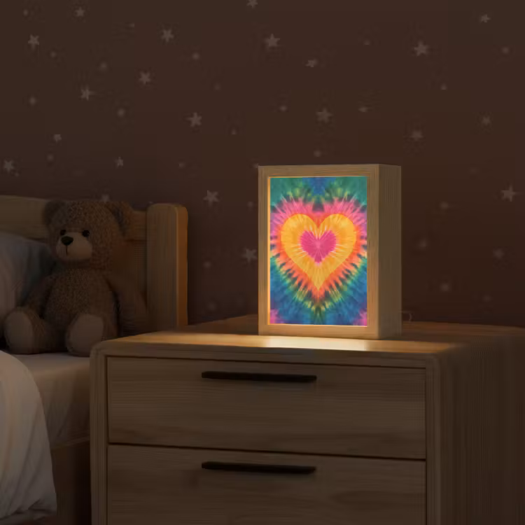 Hart - Tie Dye - Kleurrijk Light Box met kabel klein -sfeer1_kind