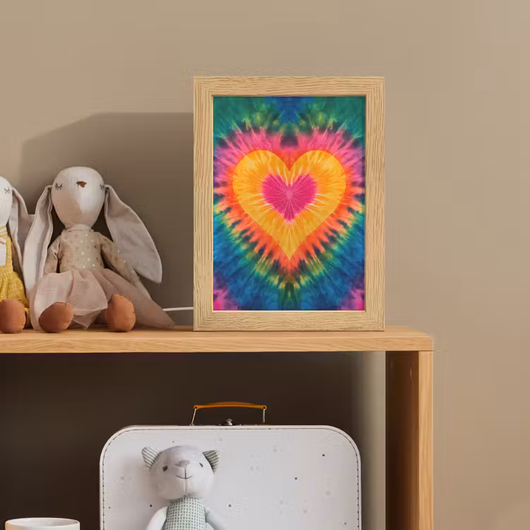 Hart - Tie Dye - Kleurrijk Light Box met kabel klein -sfeer2_kind