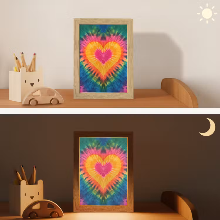 Hart - Tie Dye - Kleurrijk Light Box met kabel klein -sfeer3_kind