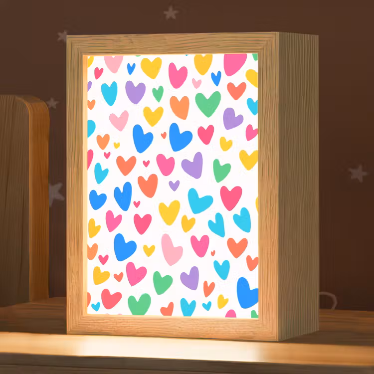 Hartjes - Kleurrijk - Patroon - Levendig Light Box met kabel klein -zzz_3d_website