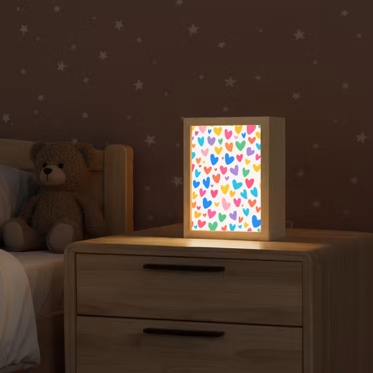 Hartjes - Kleurrijk - Patroon - Levendig Light Box met kabel klein -sfeer1_kind