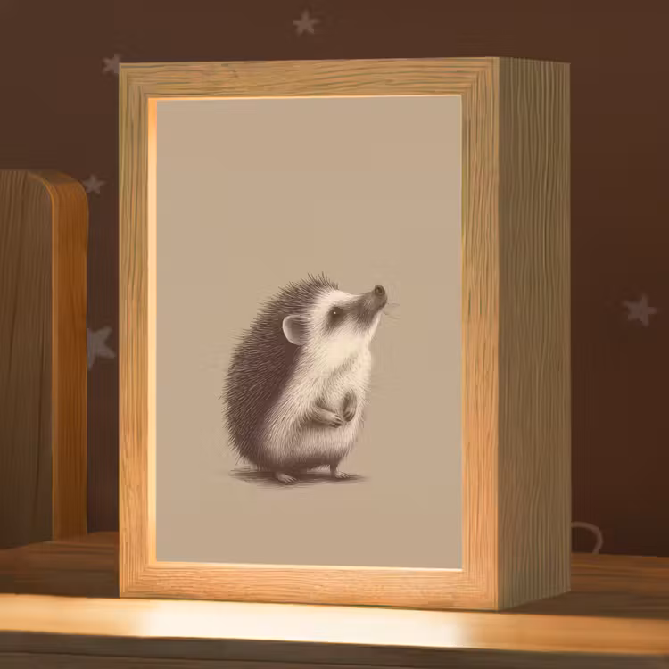 Egel - Snuitje - Bruin - Stekels Light Box met kabel klein -zzz_3d_website