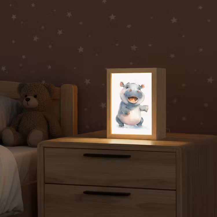 Nijlpaard - Baby dier - Dieren Light Box met kabel klein -sfeer1_kind