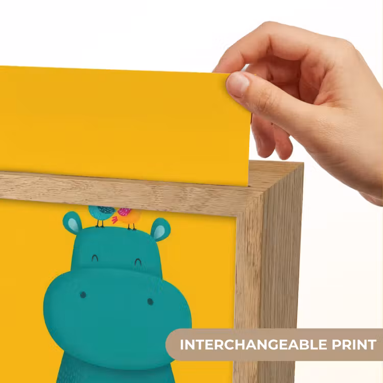 Nijlpaard - Vogels - Groen - Geel Light Box met kabel (Kinderlampje) klein -USP_websiteprintEN