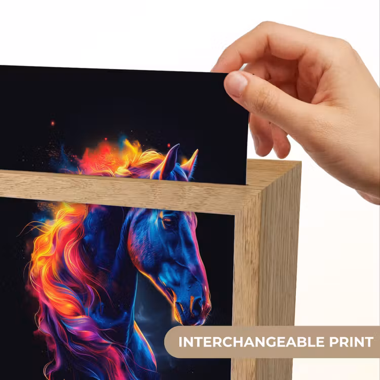 Paard - Dier - Rook - Zwart - Kleuren Light Box met kabel (Kinderlampje) klein -USP_websiteprintEN