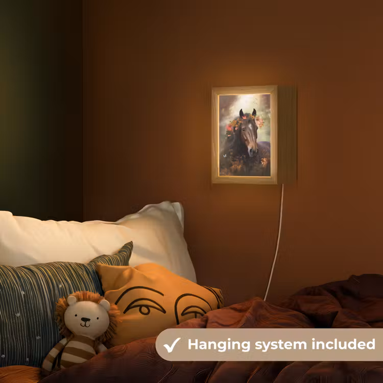Paard - Dieren - Bloemen - Bos - Vlinder Light Box met kabel (Kinderlampje) klein -sfeer5_kind_EN