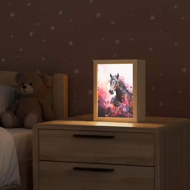 Paard - Dieren - Meisje - Roze Light Box met kabel klein -sfeer1_kind