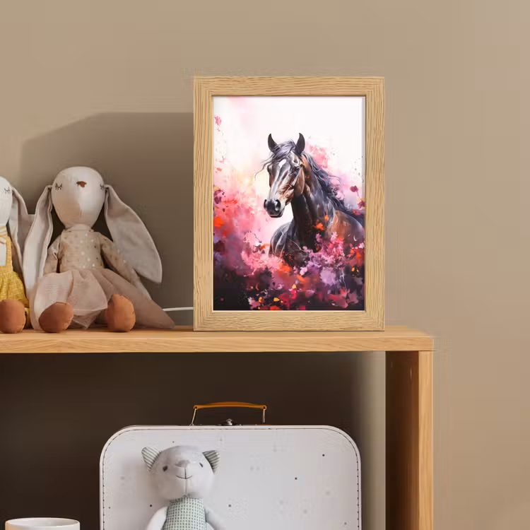 Paard - Dieren - Meisje - Roze Light Box met kabel klein -sfeer2_kind
