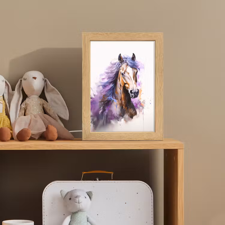 Paard - Dieren - Meiden - Paars - Bruin Light Box met kabel klein -sfeer2_kind