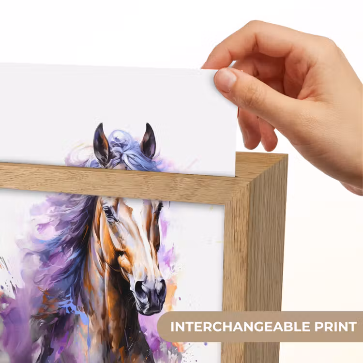 Paard - Dieren - Meiden - Paars - Bruin Light Box met kabel (Kinderlampje) klein -USP_websiteprintEN