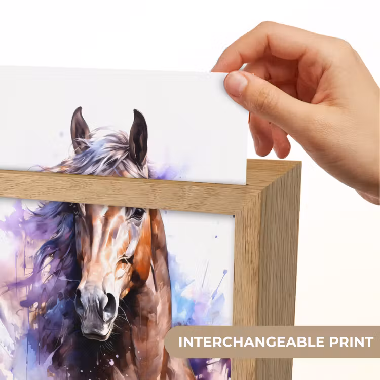 Paard - Dieren - Meisjes - Paars - Bruin Light Box met kabel (Kinderlampje) klein -USP_websiteprintEN