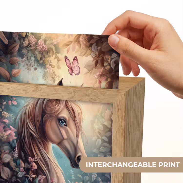 Paard - Bloemen - Vlinders Light Box met kabel (Kinderlampje) klein -USP_websiteprintEN