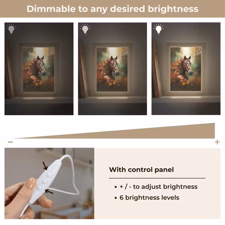 Paard - Bloemen - Natuur - Dieren - Bos - Oranje Light Box met kabel (Kinderlampje) klein -USP_dimbaarEN