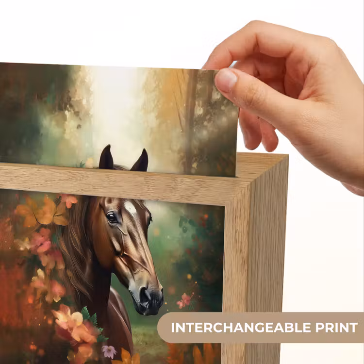 Paard - Bloemen - Natuur - Dieren - Bos - Oranje Light Box met kabel (Kinderlampje) klein -USP_websiteprintEN