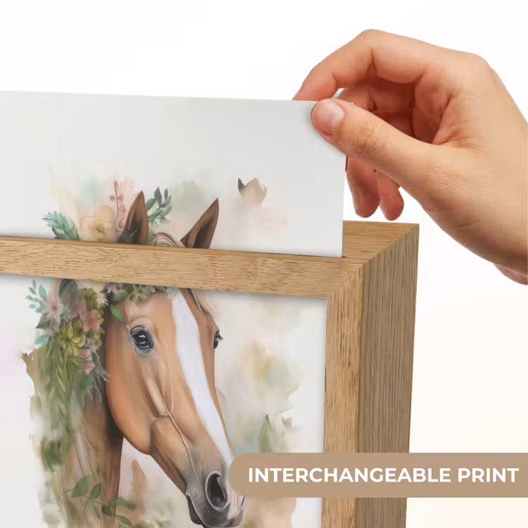 Paard - Bloemen - Natuur - Waterverf - Dieren Light Box met kabel (Kinderlampje) klein -USP_websiteprintEN