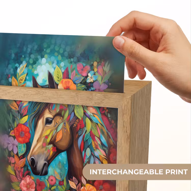 Paard - Bloemen - Schilderij - Natuur - Verf Light Box met kabel (Kinderlampje) klein -USP_websiteprintEN