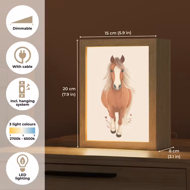 Paard - Galop - Bruin Light Box met kabel (Kinderlampje) klein -USP_EN