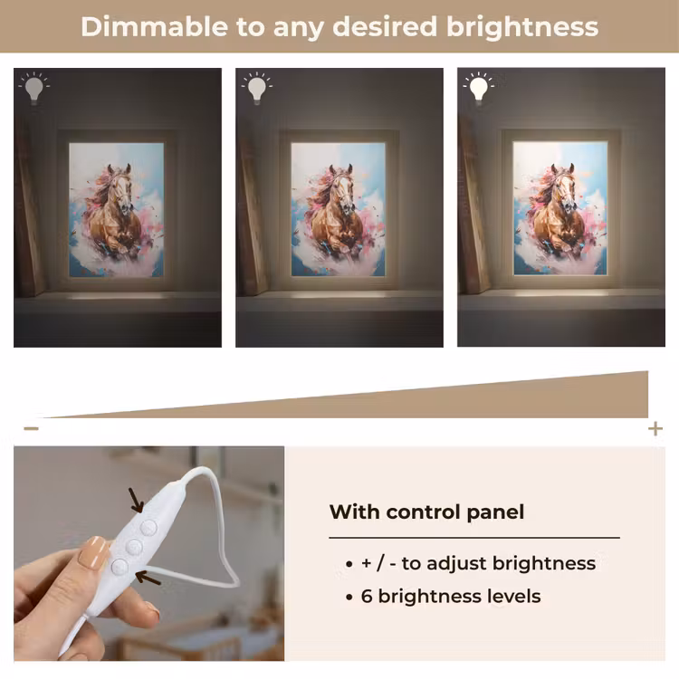 Paard - Meisjes - Blauw - Roze Light Box met kabel (Kinderlampje) klein -USP_dimbaarEN