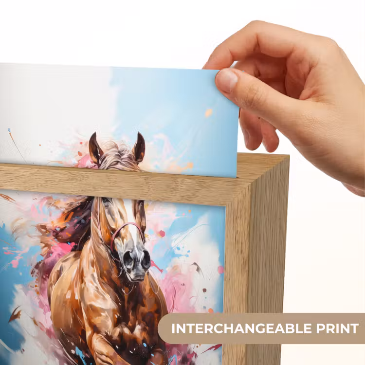 Paard - Meisjes - Blauw - Roze Light Box met kabel (Kinderlampje) klein -USP_websiteprintEN