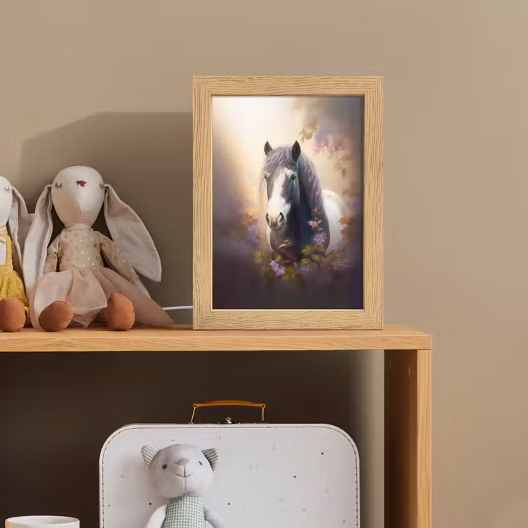 Paard - Natuur - Dieren - Bloemen - Paars Light Box met kabel klein -sfeer2_kind